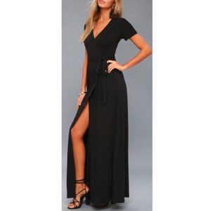 Lulu's Evolve Black Wrap Maxi Dress